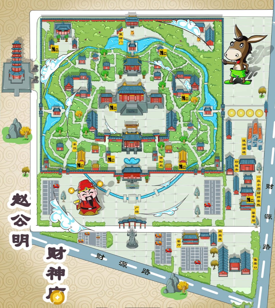 瓮安寺庙类手绘地图